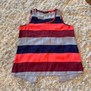 Express open back large tank blouse, multi-colored